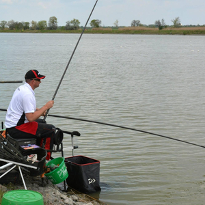 Steve netting a fish 
