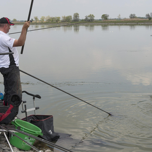 Steve playing a fish