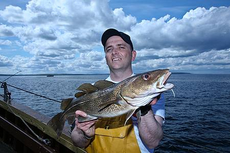 Scotland team member Scott Gibson with cod